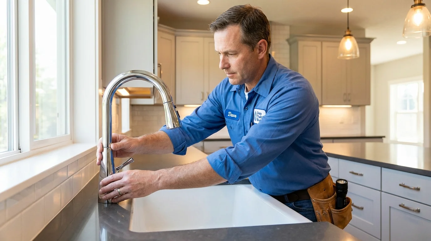 Kitchen faucet installation by Johns Plumbing LLC in Mission Hills